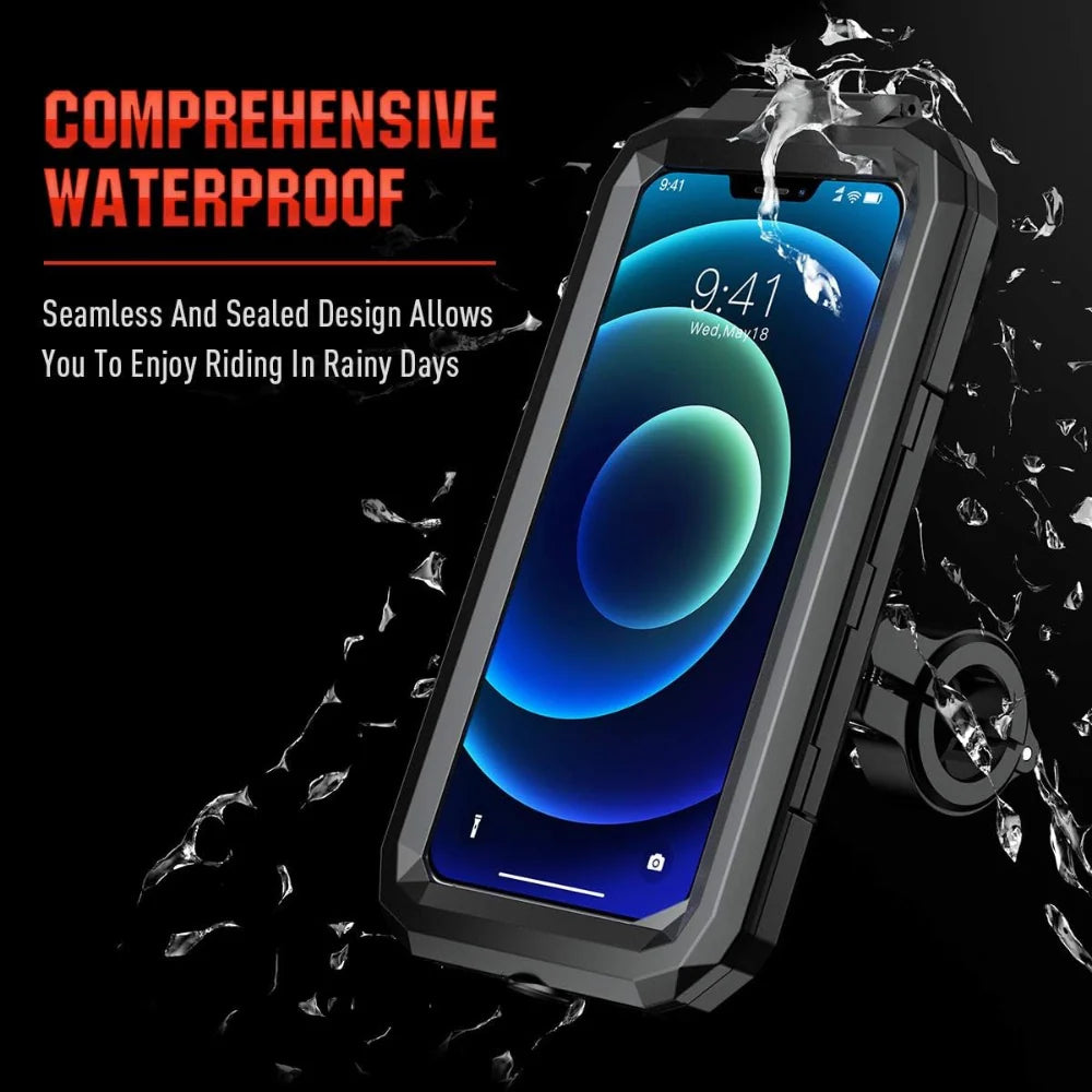 Motorcycle Waterproof Phone Holder with Mirror Mount