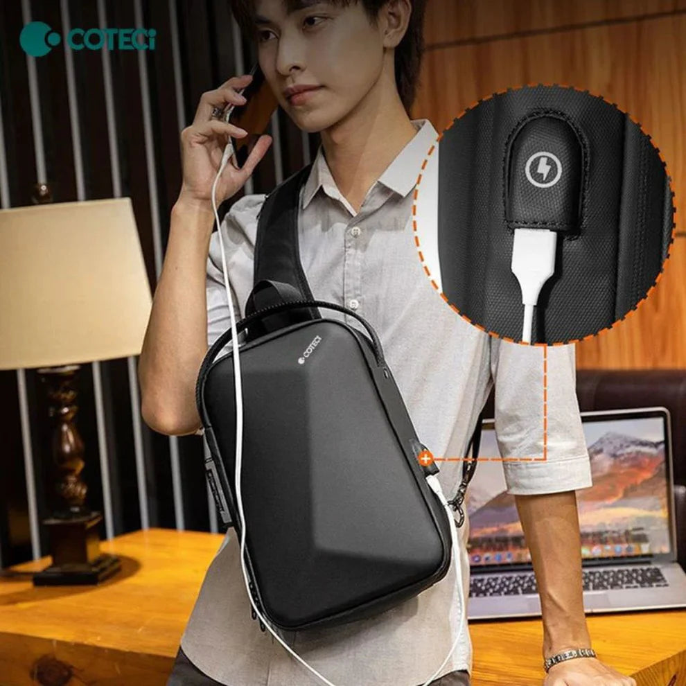 Coteci Shaped Shoulder Bag with Lock