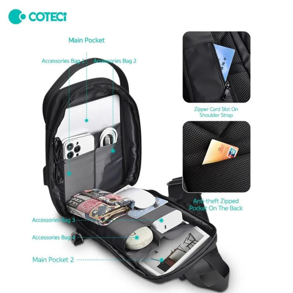 Coteci Shaped Shoulder Bag with Lock