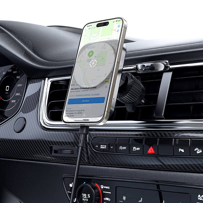 AceFast Magnetic Wireless Car Mount with Dual Charging| D18