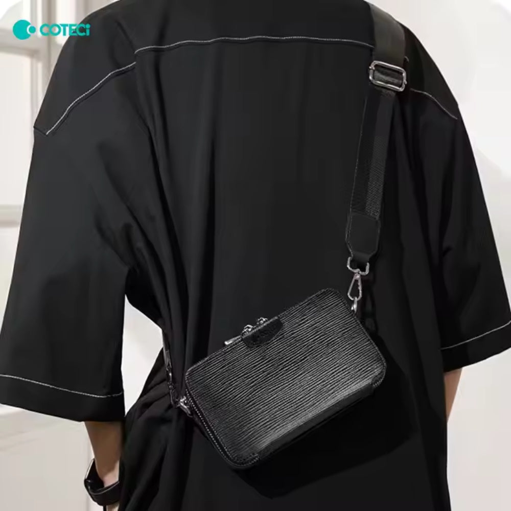 Coteci Luxury Genuine Leather Square Satchel Bag