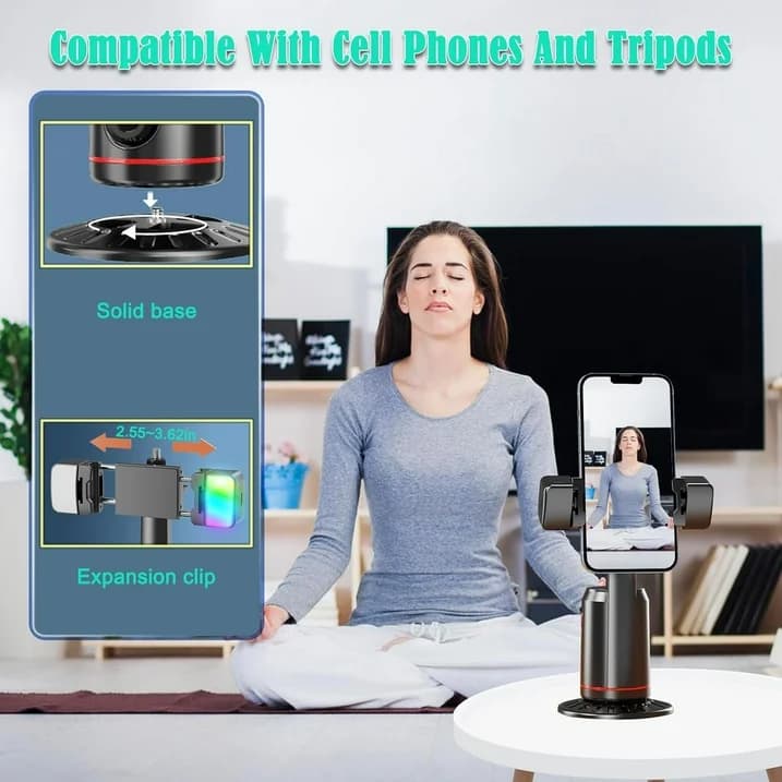 AI Auto-Tracking 360° Phone Gimbal with Remote Control