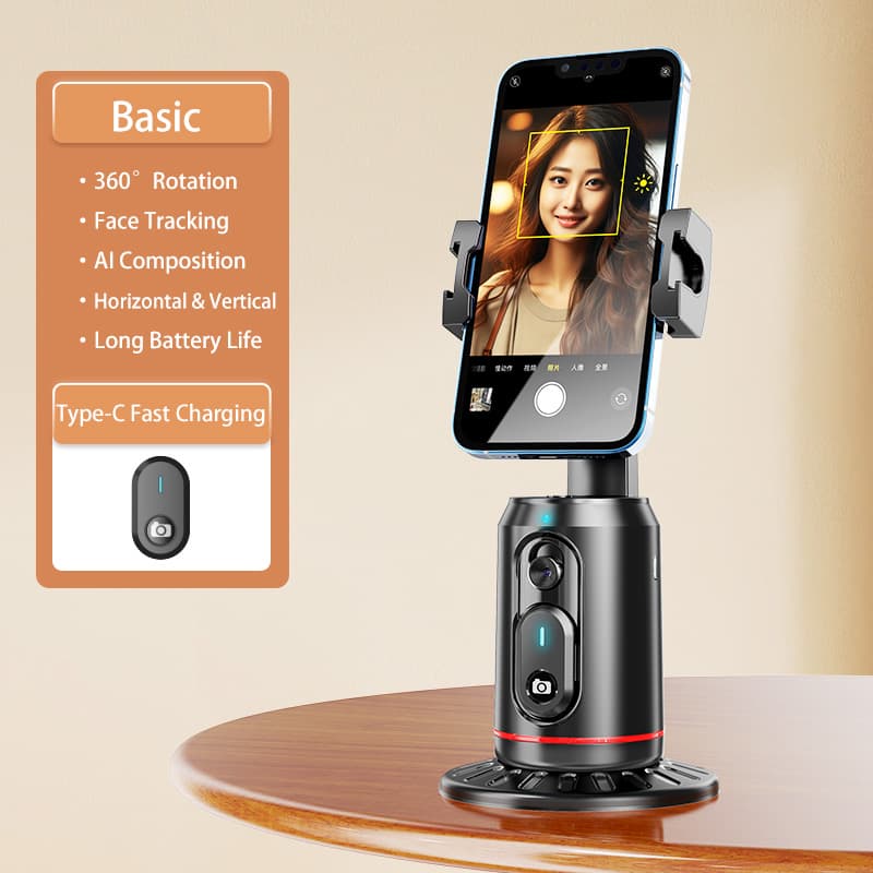 AI Auto-Tracking 360° Phone Gimbal with Remote Control