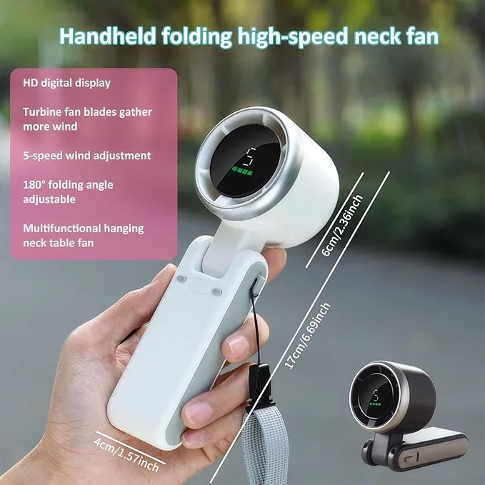 Turbo Handheld Mini Fan 180° Foldable High-Speed