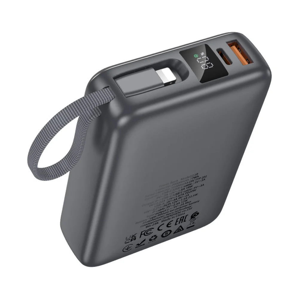 Hoco 20000mAh PowerBank | 18W Fast Charging, Built-in Cables & LED Display