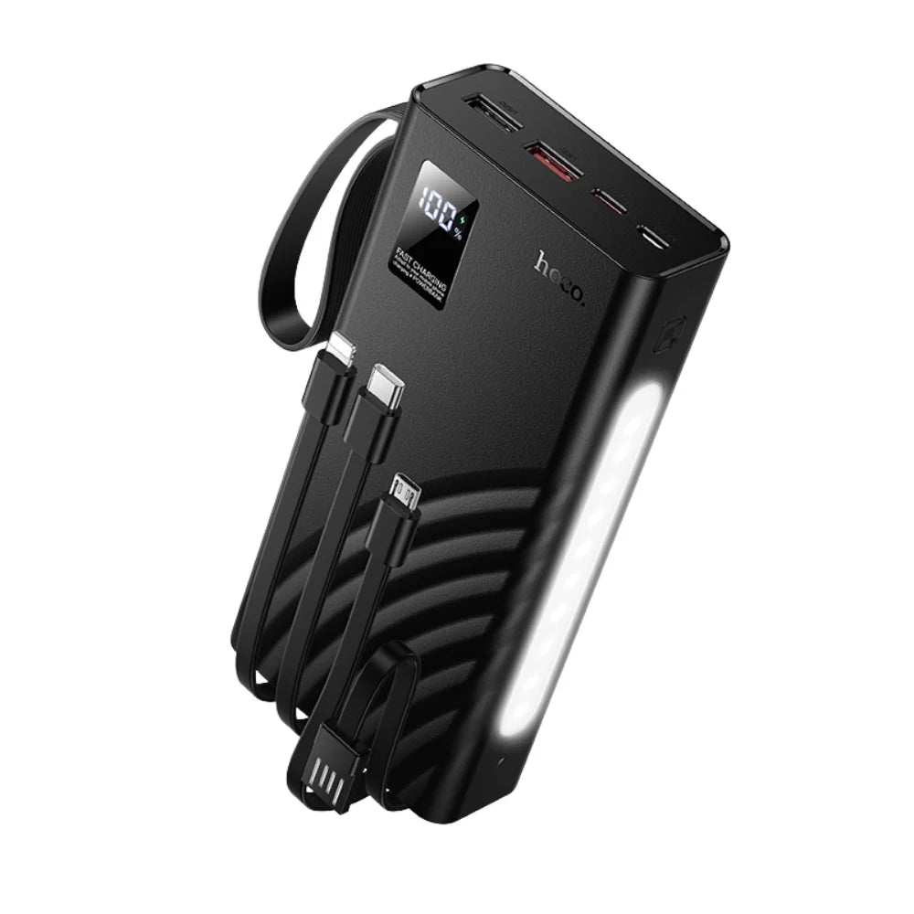 Hoco 20000mAh power bank in use, charging smartphone and tablet