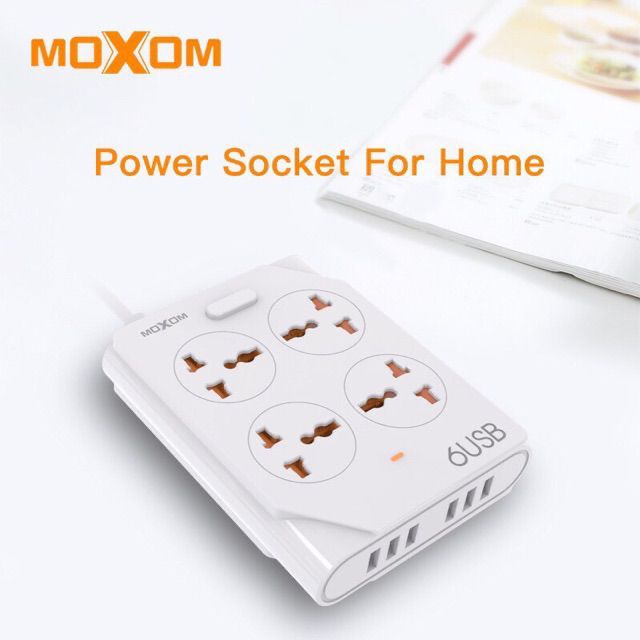 MOXOM KH-63Y Extension Lead with 6 USB Ports
