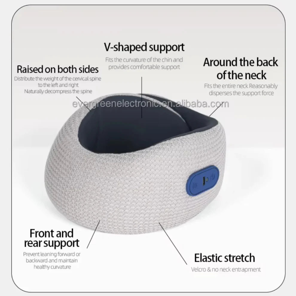 U-Shaped Pillow Neck and Shoulder Massager Blue