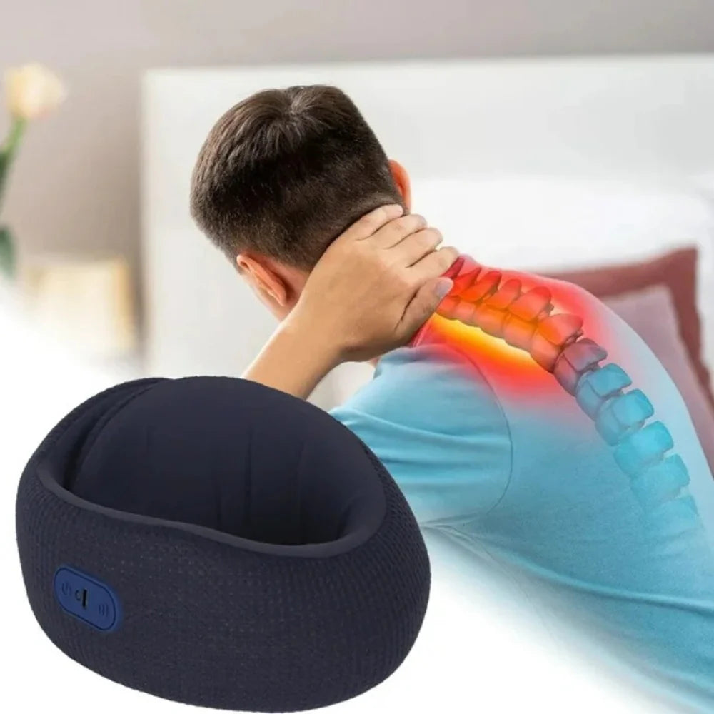 U-Shaped Pillow Neck and Shoulder Massager Blue