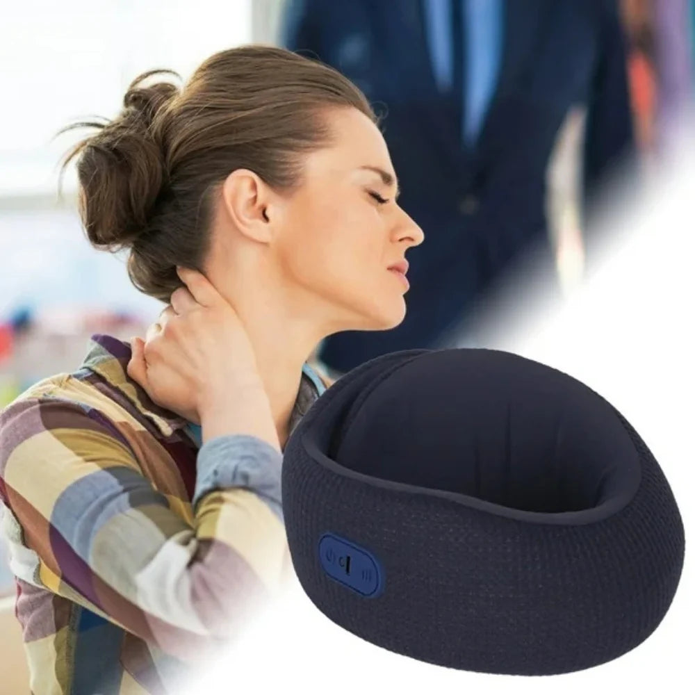 U-Shaped Pillow Neck and Shoulder Massager Blue
