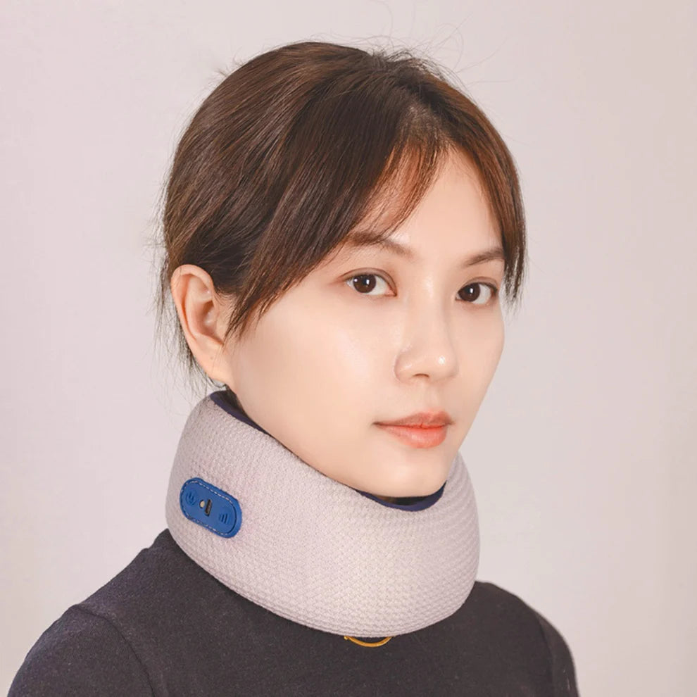 U-Shaped Pillow Neck and Shoulder Massager Blue