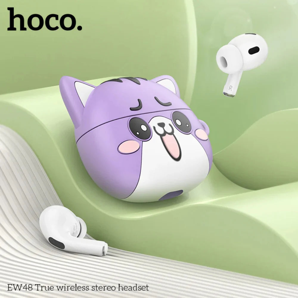 Hoco TWS Earbuds with Silicone Case EW48 - Purple Cat