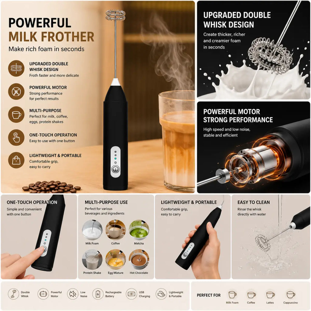Rechargeable Electric Milk Frother