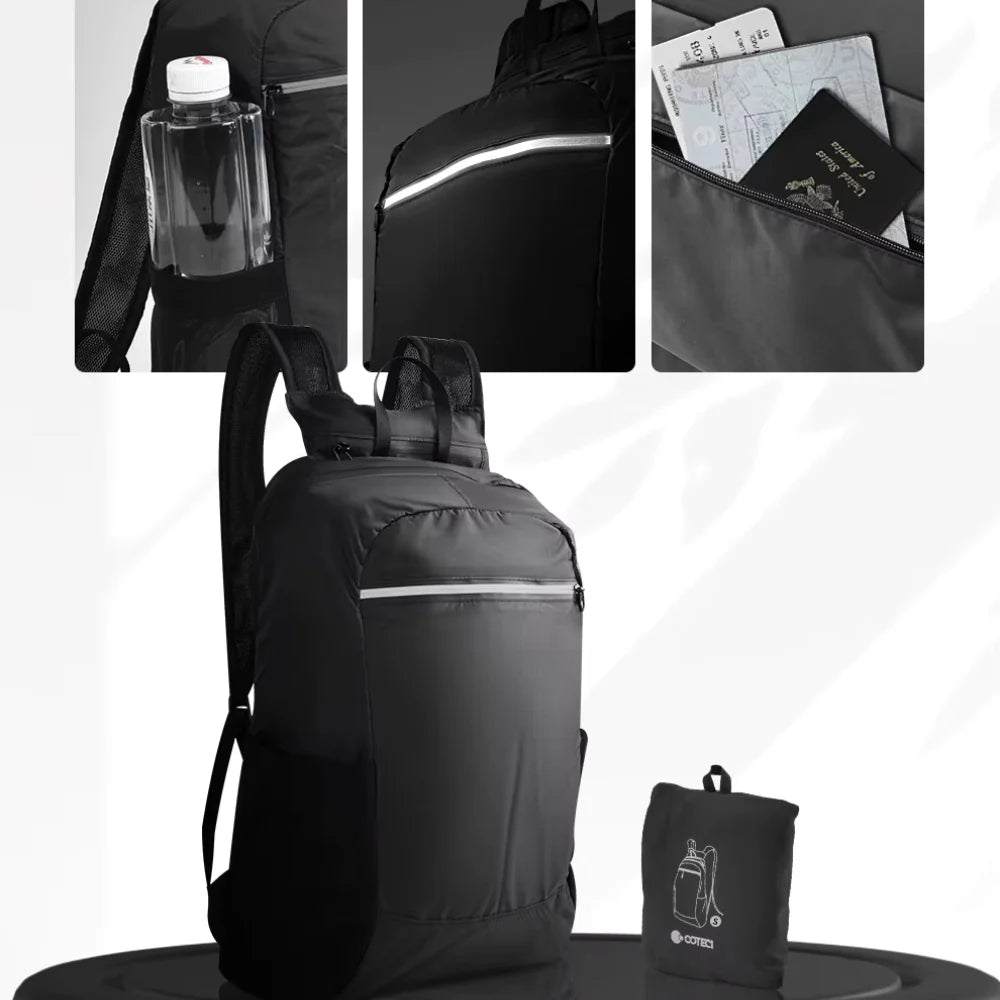 Coteci Foldable Luggage Backpack with Hat