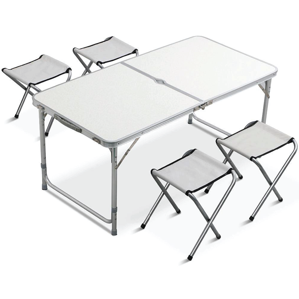 Portable & Foldable Camping/Picnic/Outdoor Aluminum Table Set