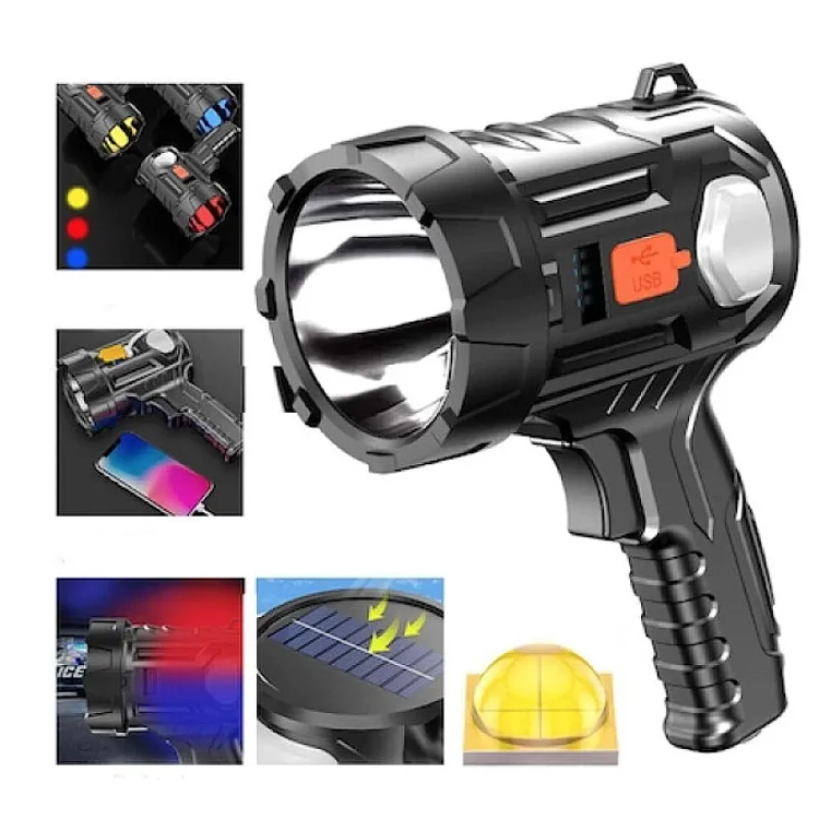 Solar Panel LED Flashlight